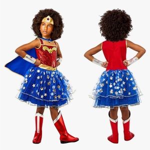 🔥Rubies Wonder Woman Girls Halloween Costume Tutu Dress Size M 7/8 (6-8 years)